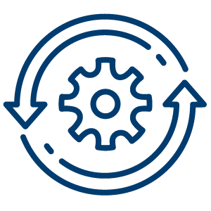 Revolving gear icon.