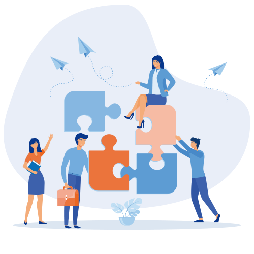 Illustration Grow Your Business Vertical Tabs.