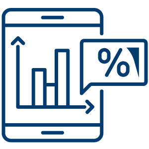 Chart on a tablet icon.