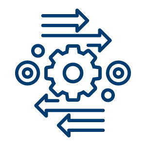 Gears in motion icon.