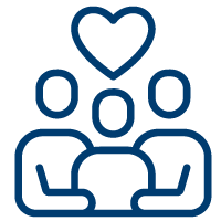Family users under a heart icon.