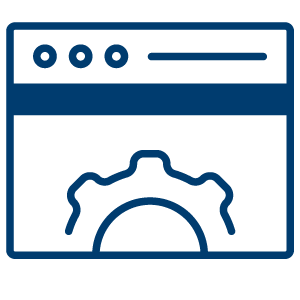 Gear on a website icon.