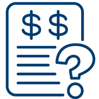 Chart and questionmark icon.