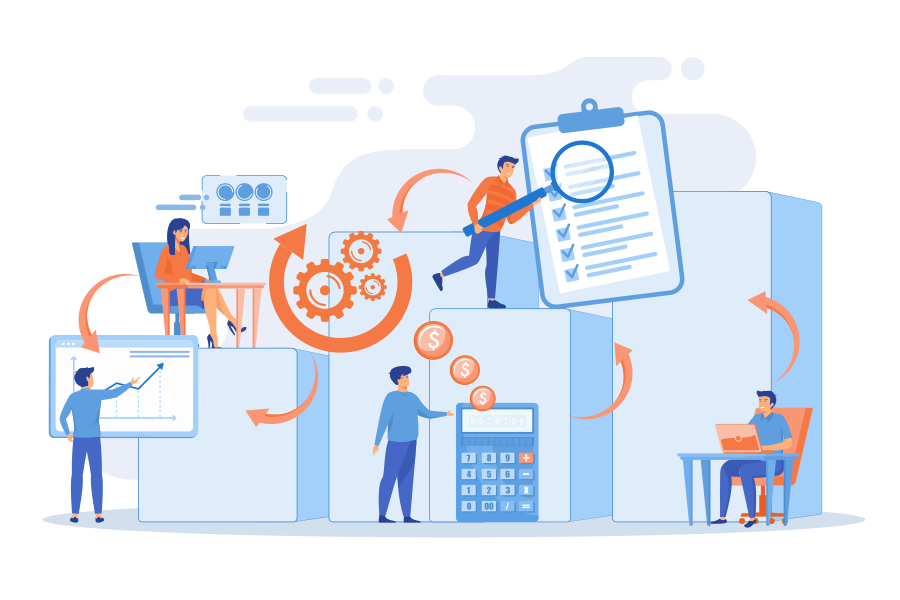 Illustration Consumer Accounts Admin Support.