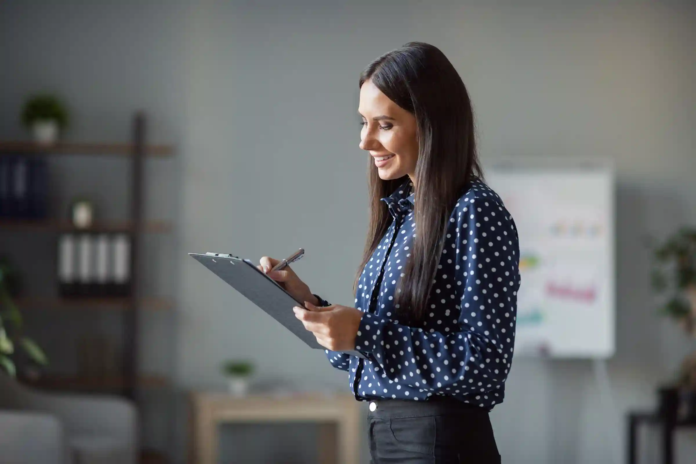 Businesswoman with a clipboard