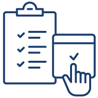 Clipboard with a checkmark icon.